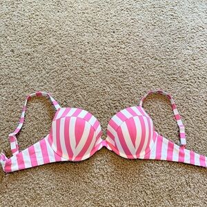 Victoria's Secret Pink and White Striped Bikini Top